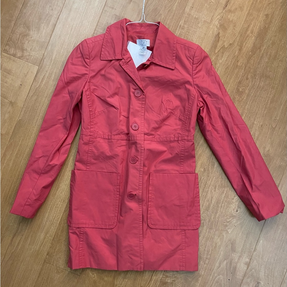 ANN TAYLOR LOFT PETITES Barbiecore Prink Trench Coat